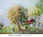 A Day at the Farm, Oil on Canvas